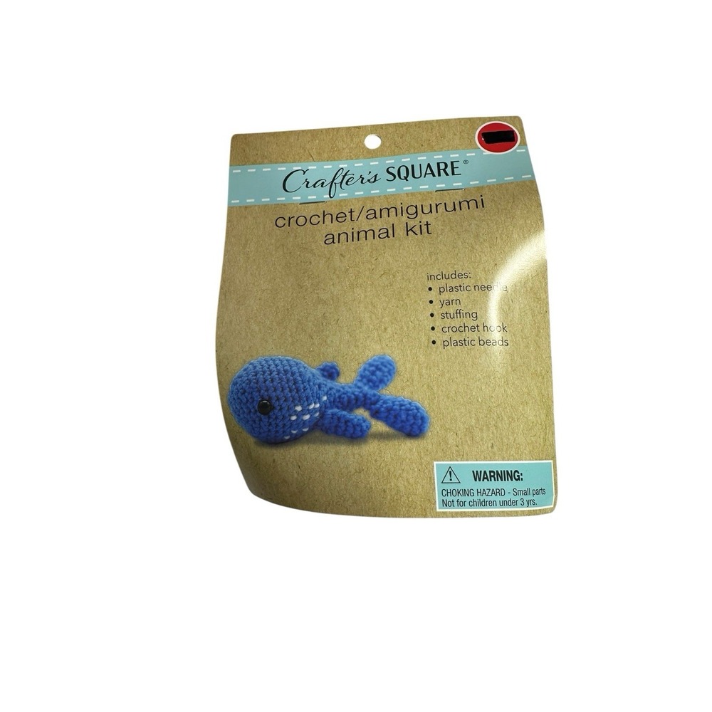 NEW crafters square crochet amigurumi animal kit‎ learn to crochet WHALE
